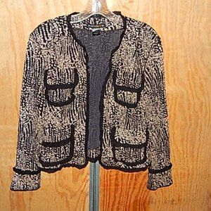 #1486 Evo Vorro Cropped Jacket ribbed 4 pockets artsy Lg